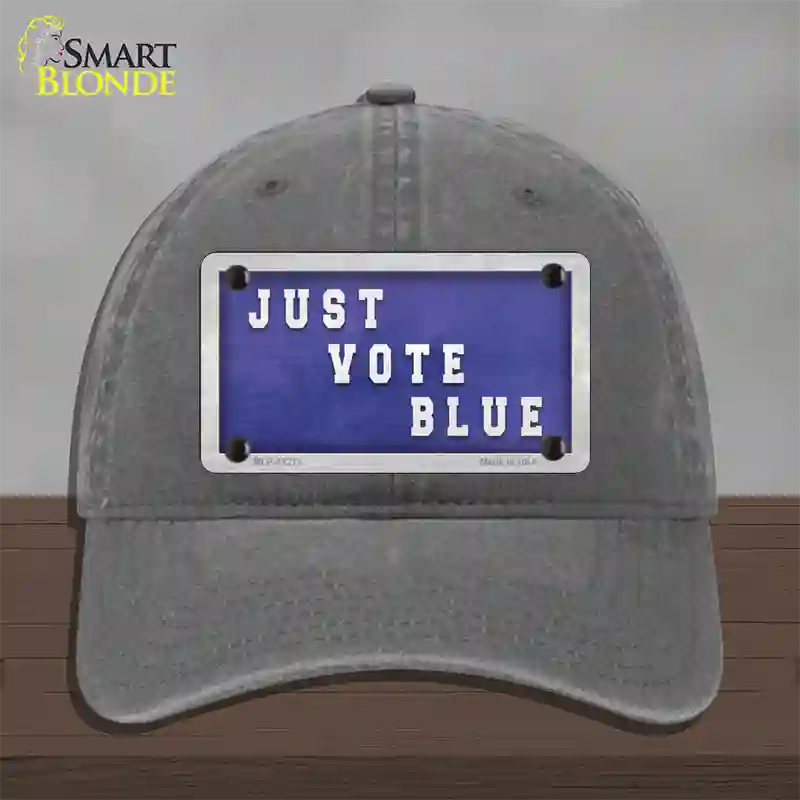 Just Vote Blue Novelty License Plate Hat Unconstructed Cotton / Charcoal