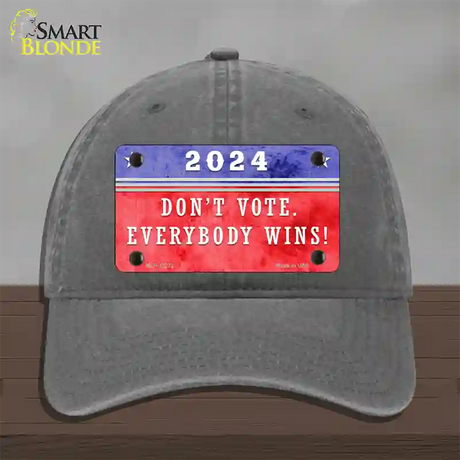 Dont Vote Everyone Wins 2020 Novelty License Plate Hat Unconstructed Cotton / Charcoal