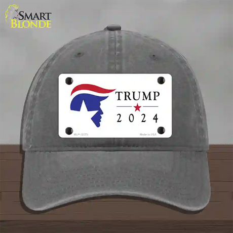 Trump 2024 Silhouette Novelty License Plate Hat Unconstructed Cotton / Charcoal