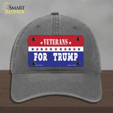 Veterans For Trump Novelty License Plate Hat Unconstructed Cotton / Charcoal