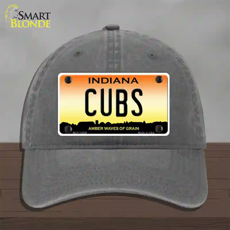 Cubs Indiana Novelty License Plate Hat Unconstructed Cotton / Charcoal