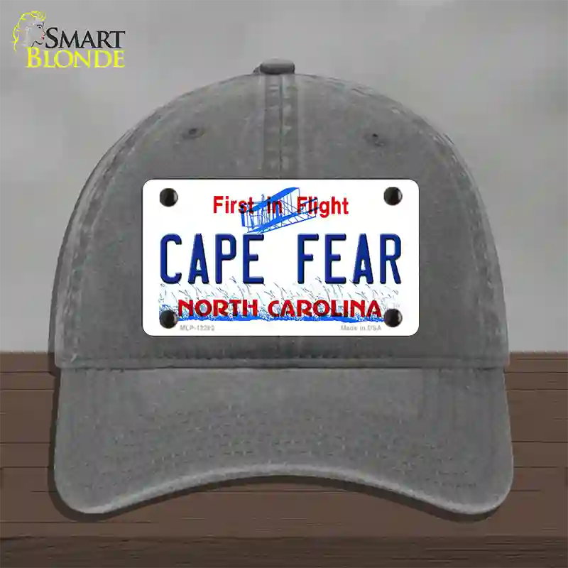 North Carolina Cape Fear Novelty License Plate Hat Unconstructed Cotton / Charcoal