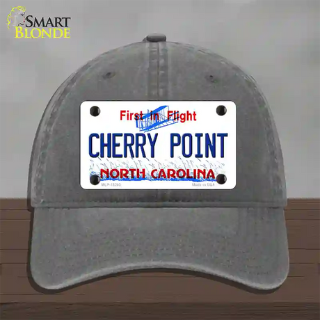 North Carolina Cherry Point Novelty License Plate Hat Unconstructed Cotton / Charcoal