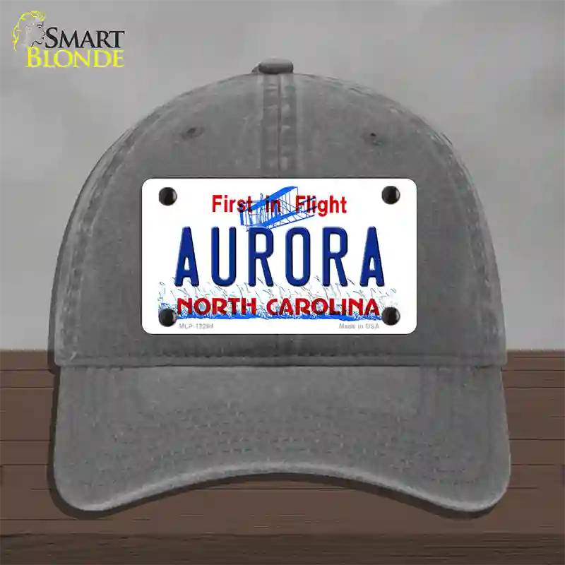 North Carolina Aurora Novelty License Plate Hat Unconstructed Cotton / Charcoal