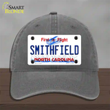 North Carolina Smithfield Novelty License Plate Hat Unconstructed Cotton / Charcoal