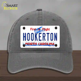 North Carolina Hookerton Novelty License Plate Hat Unconstructed Cotton / Charcoal