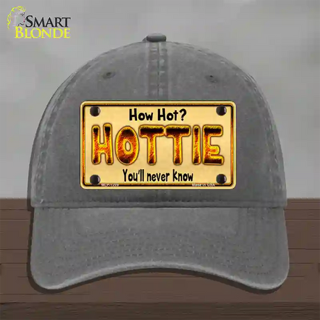 Hottie Know Novelty License Plate Hat Unconstructed Cotton / Charcoal