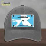 Oklahoma Travel Blank Novelty License Plate Hat Unconstructed Cotton / Charcoal