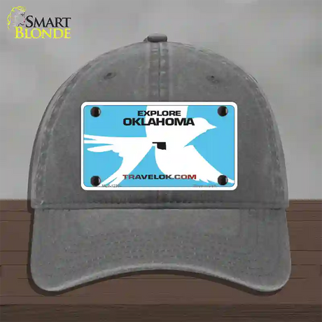 Oklahoma Travel Blank Novelty License Plate Hat Unconstructed Cotton / Charcoal