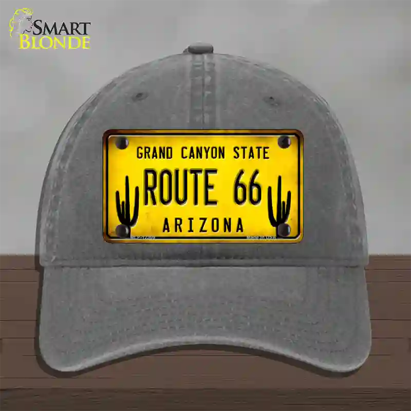 Arizona Route 66 Novelty License Plate Hat Unconstructed Cotton / Charcoal