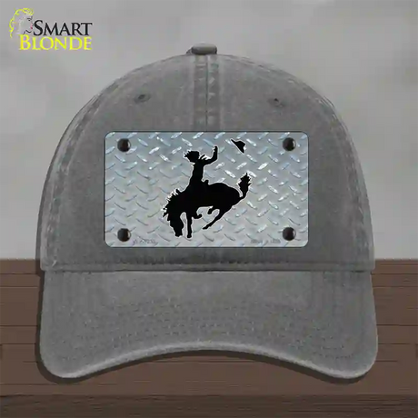 Bucking Bronco Novelty License Plate Hat Unconstructed Cotton / Charcoal