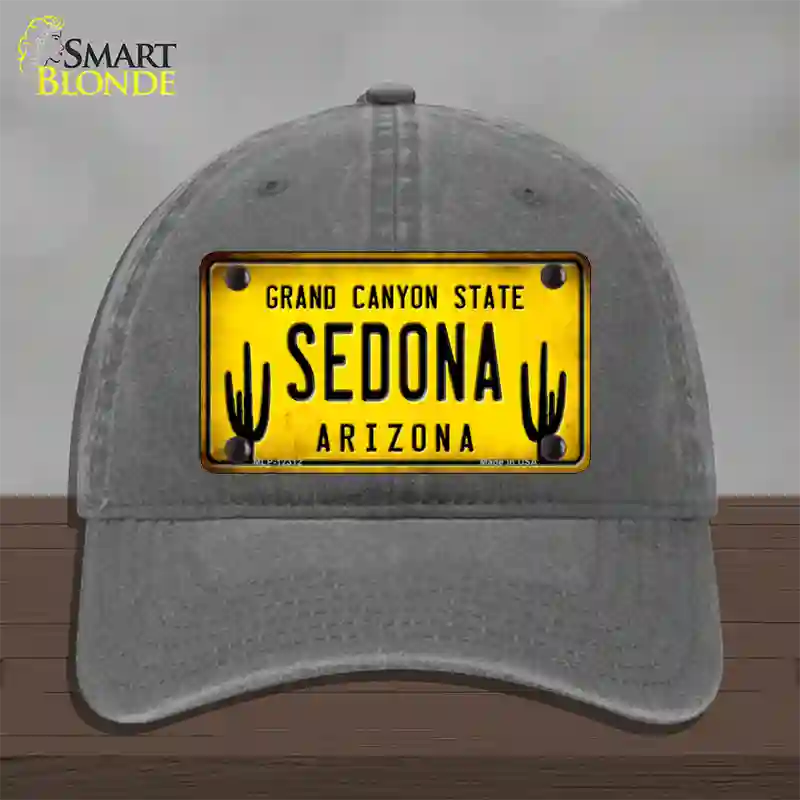 Arizona Sedona Novelty License Plate Hat Unconstructed Cotton / Charcoal