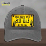 Arizona Scottsdale Novelty License Plate Hat Unconstructed Cotton / Charcoal