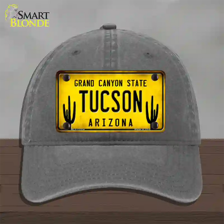 Arizona Tucson Novelty License Plate Hat Unconstructed Cotton / Charcoal