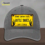 Arizona Rattle Snakes Novelty License Plate Hat Unconstructed Cotton / Charcoal