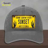 Arizona Sunset Novelty License Plate Hat Unconstructed Cotton / Charcoal