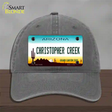 Christopher Creek Arizona Novelty License Plate Hat Unconstructed Cotton / Charcoal