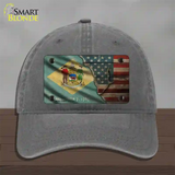 Delaware/American Flag Novelty License Plate Hat Unconstructed Cotton / Charcoal