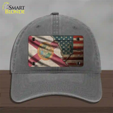 Florida/American Flag Novelty License Plate Hat Unconstructed Cotton / Charcoal