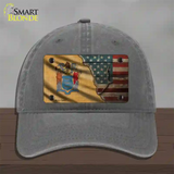 New Jersey/American Flag Novelty License Plate Hat Unconstructed Cotton / Charcoal