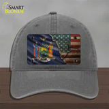 New York/American Flag Novelty License Plate Hat Unconstructed Cotton / Charcoal