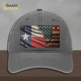 Texas/American Flag Novelty License Plate Hat Unconstructed Cotton / Charcoal