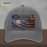 Utah/American Flag Novelty License Plate Hat Unconstructed Cotton / Charcoal