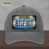 Bigfoot Nevada Novelty License Plate Hat Unconstructed Cotton / Charcoal