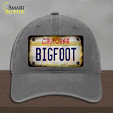 Bigfoot California Novelty License Plate Hat Unconstructed Cotton / Charcoal