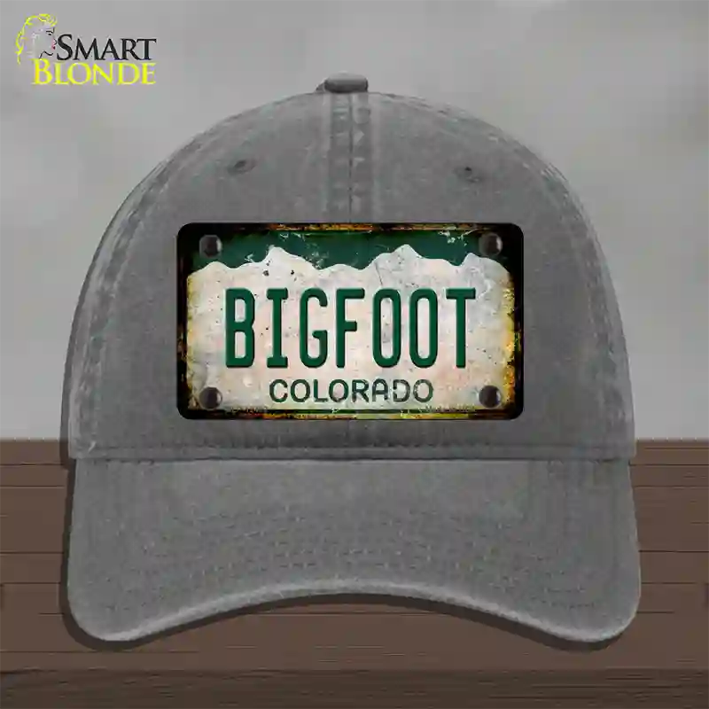 Bigfoot Colorado Rusty Novelty License Plate Hat Unconstructed Cotton / Charcoal