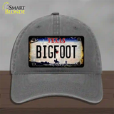 Bigfoot Texas Novelty License Plate Hat Unconstructed Cotton / Charcoal