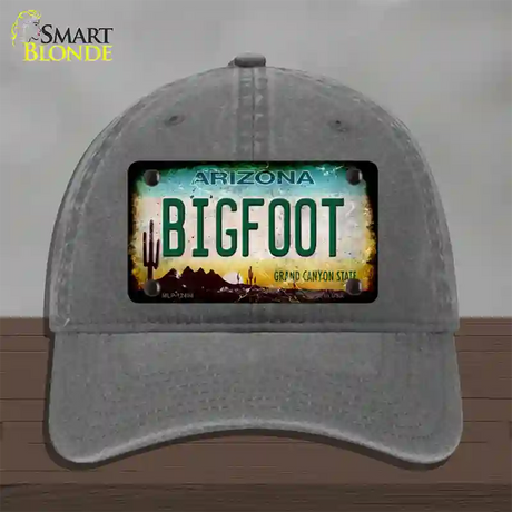 Bigfoot Arizona Novelty License Plate Hat Unconstructed Cotton / Charcoal