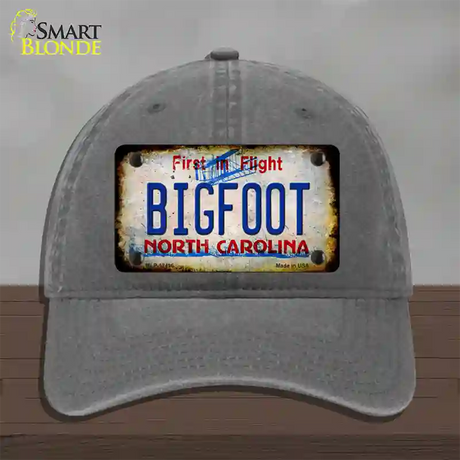 Bigfoot North Carolina Novelty License Plate Hat Tag Unconstructed Cotton / Charcoal