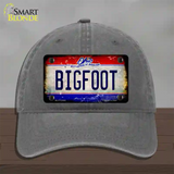 Bigfoot Ohio Novelty License Plate Hat Unconstructed Cotton / Charcoal