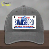 Swansboro North Carolina Novelty License Plate Hat Unconstructed Cotton / Charcoal