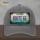 Route 66 Missouri Rusty Novelty License Plate Hat Unconstructed Cotton / Charcoal