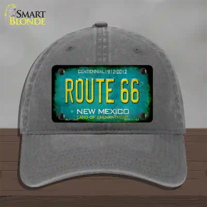 Route 66 New Mexico Rusty Novelty License Plate Hat Unconstructed Cotton / Charcoal