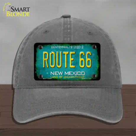 Route 66 New Mexico Rusty Novelty License Plate Hat Unconstructed Cotton / Charcoal