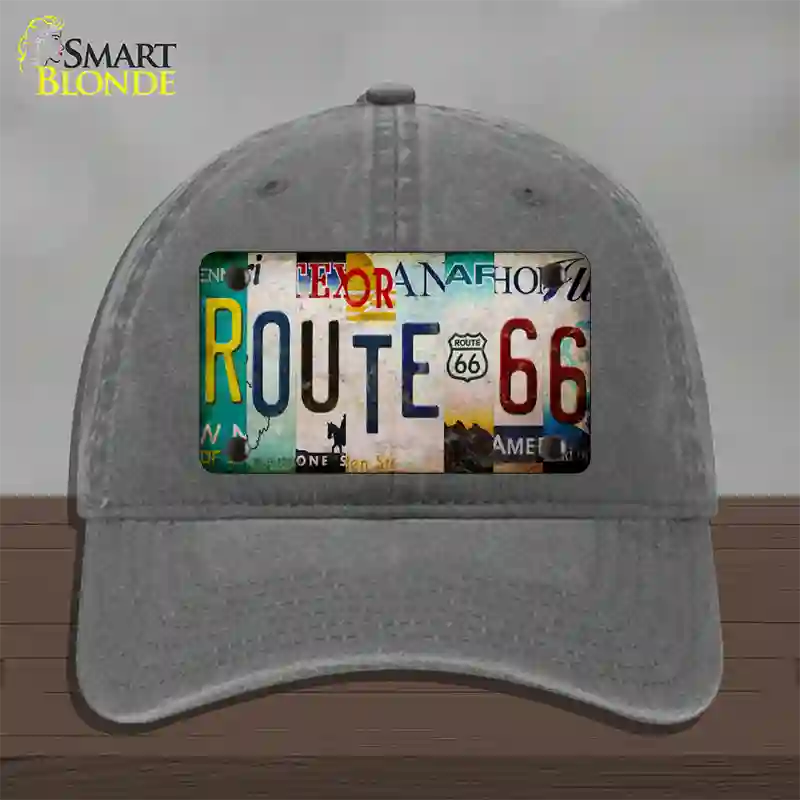 Route 66 Strip Novelty License Plate Hat Unconstructed Cotton / Charcoal