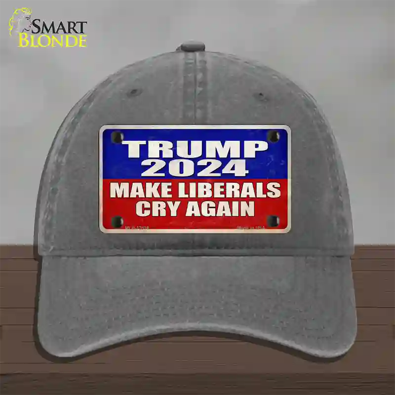 Trump Make Liberals Cry Again Novelty License Plate Hat Unconstructed Cotton / Charcoal