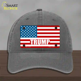 Trump American Flag Novelty License Plate Hat Unconstructed Cotton / Charcoal