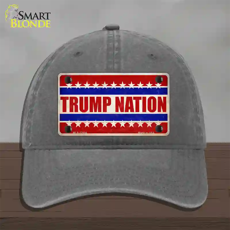 Trump Nation Novelty License Plate Hat Unconstructed Cotton / Charcoal