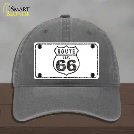 Route 66 Distressed Novelty License Plate Hat Unconstructed Cotton / Charcoal