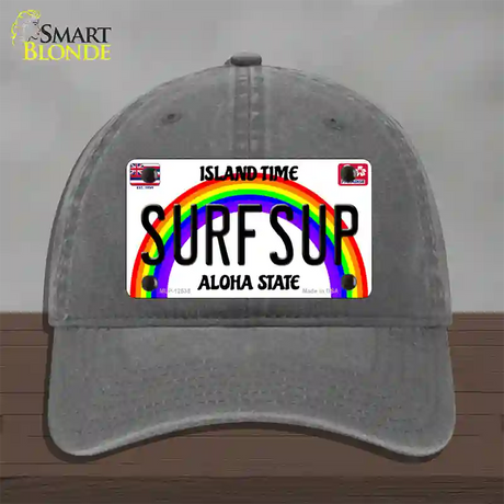 Surfsup Hawaii Novelty License Plate Hat Unconstructed Cotton / Charcoal