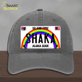 Shaka Hawaii Novelty License Plate Hat Unconstructed Cotton / Charcoal