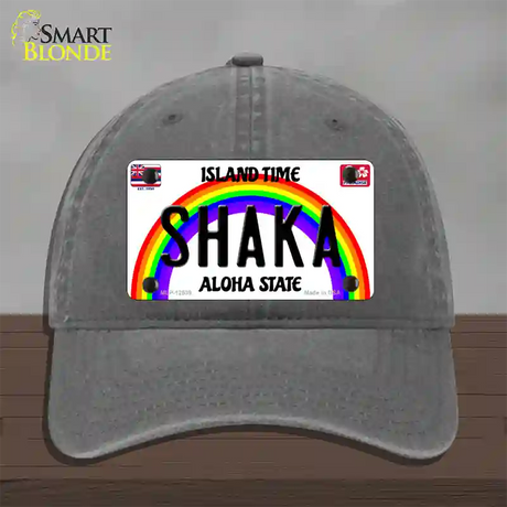 Shaka Hawaii Novelty License Plate Hat Unconstructed Cotton / Charcoal