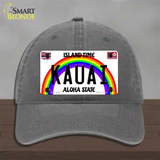 Kauai Hawaii Novelty License Plate Hat Unconstructed Cotton / Charcoal