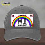 Hawaii Surfboard Novelty License Plate Hat Unconstructed Cotton / Charcoal