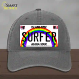 Surfer Hawaii Novelty License Plate Hat Unconstructed Cotton / Charcoal