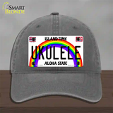 Ukulele Hawaii Novelty License Plate Hat Unconstructed Cotton / Charcoal